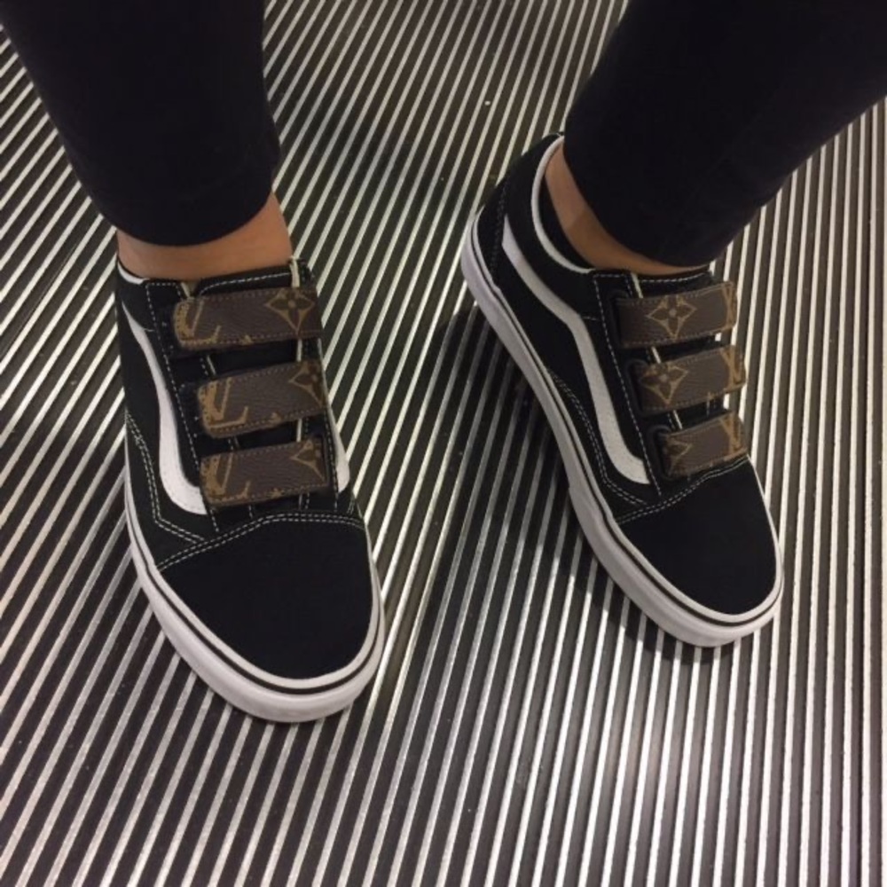 Custom Made designer monogram strap on vans
